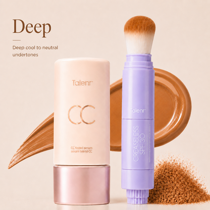 ✨Talenr CC Perfecting Set (CC color-correcting tinted serum+ creaseless SPF 30 mineral setting powder)