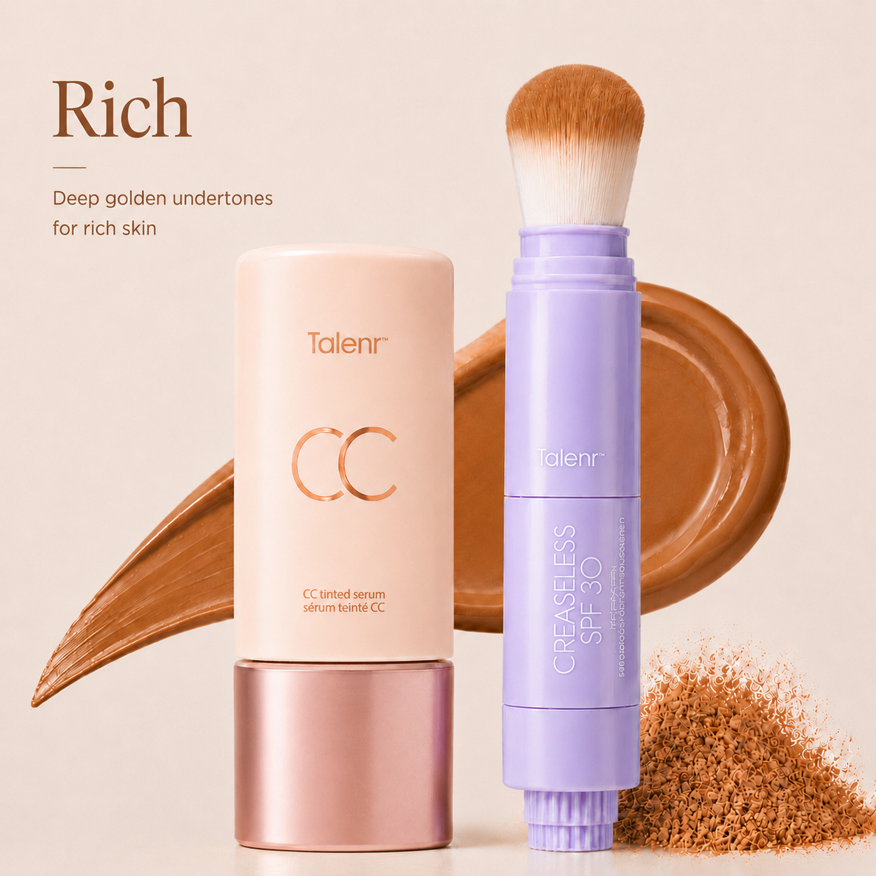 ✨Talenr CC Perfecting Set (CC color-correcting tinted serum+ creaseless SPF 30 mineral setting powder)