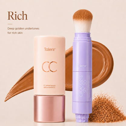 ✨Talenr CC Perfecting Set (CC color-correcting tinted serum+ creaseless SPF 30 mineral setting powder)