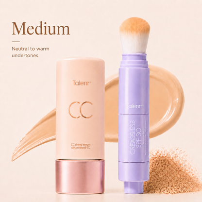 ✨Talenr CC Perfecting Set (CC color-correcting tinted serum+ creaseless SPF 30 mineral setting powder)