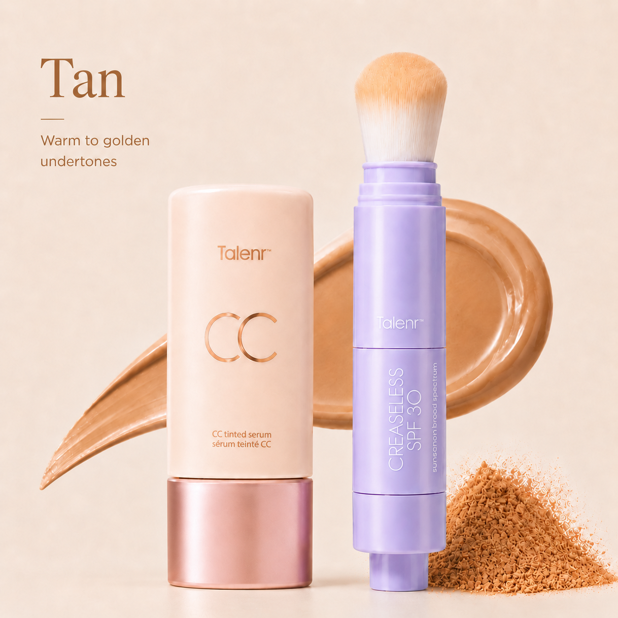 ✨Talenr CC Perfecting Set (CC color-correcting tinted serum+ creaseless SPF 30 mineral setting powder)