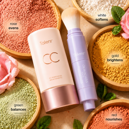 ✨Talenr CC Perfecting Set (CC color-correcting tinted serum+ creaseless SPF 30 mineral setting powder)