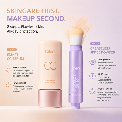 ✨Talenr CC Perfecting Set (CC color-correcting tinted serum+ creaseless SPF 30 mineral setting powder)